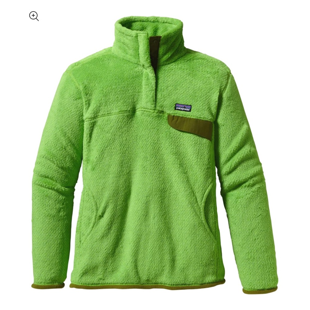 Patagonia Women's Lime Green Fleece Cowl Pullover